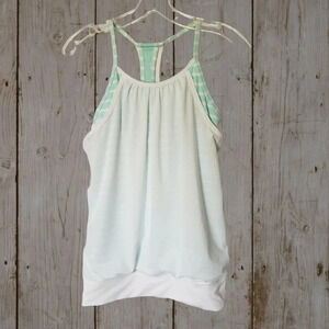 -Ivivva girl tank top striped size 14  white/teal